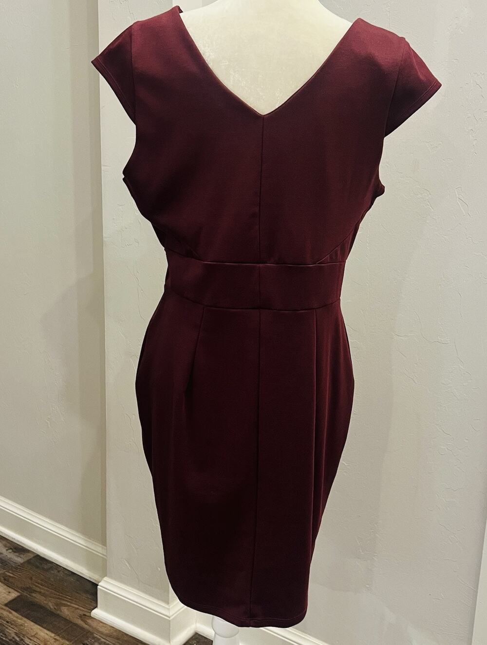 Dorothy Perkins Burgundy Pencil Dress Size 12 16uk